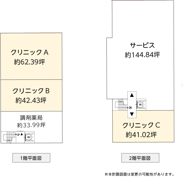 茨木春日メディカルモール
1階・2階平面図